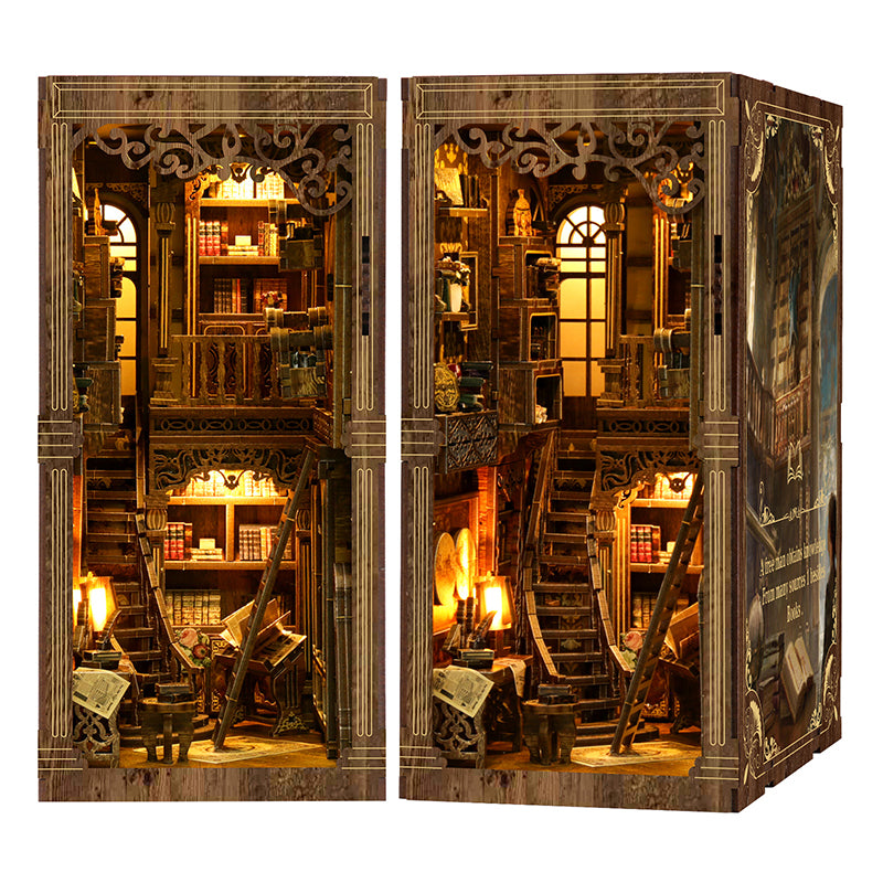 Ancient Library DIY Book Nook Kit（Dust cover included） ROCOXIA