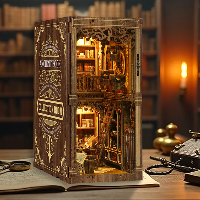 Ancient Library DIY Book Nook Kit（Dust cover included） ROCOXIA