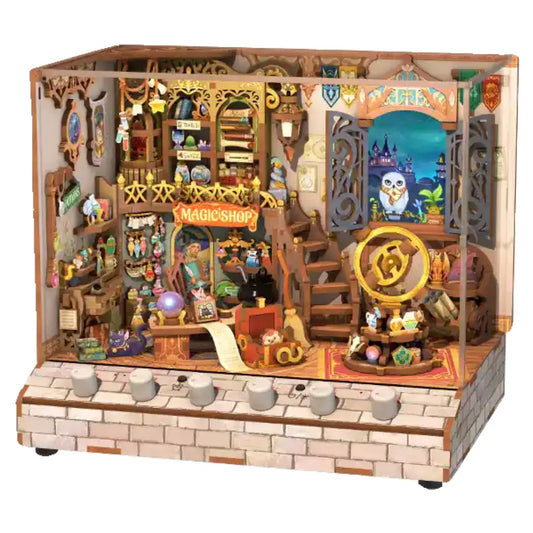 Rocoxia® Magic Shop DIY Miniature Kit with Dynamic LCD Scene, Music, and USB Power ROCOXIA