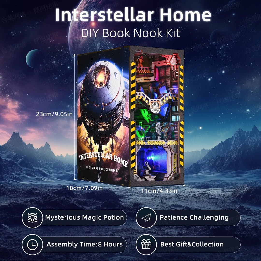 Rocoxia® Interstellar Home: The Future Home of Mankind DIY Book Nook Kit ROCOXIA