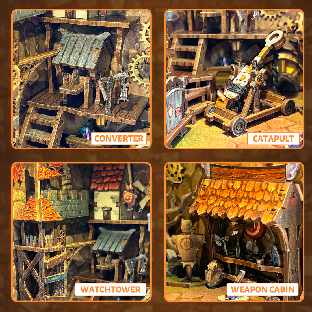 Rocoxia® Mining Zone Fortress DIY Book Nook Kit ROCOXIA