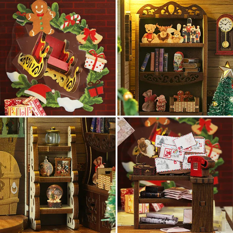 Rocoxia® Santa's Cottage ｜ Christmas Series DIY Book Nook Kit ROCOXIA