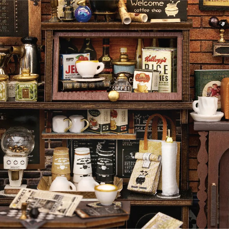 Rocoxia® Vintage Coffee Shop DIY Miniature Kit ROCOXIA