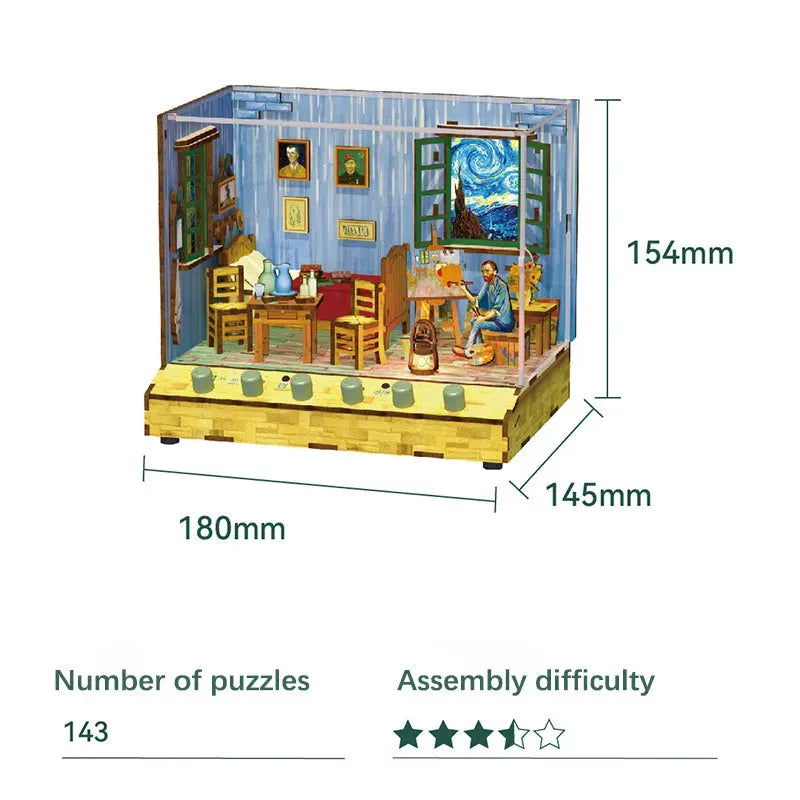 Van Gogh's Dream DIY Wood Dollhouse Kit | Rocoxia - ROCOXIA